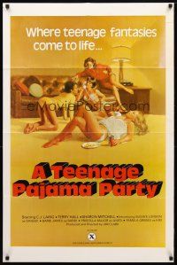 2c849 TEENAGE PAJAMA PARTY 1sh '77 C.J. Laing, Terry Hall, Gignilliat art of sexy teens!