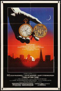 2c885 TIME AFTER TIME 1sh '79 directed by Nicholas Meyer, cool fantasy artwork by Noble!