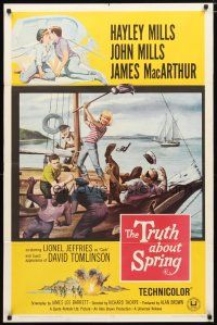 2c911 TRUTH ABOUT SPRING 1sh '65 Richard Thorpe directed, Hayley Mills w/father John Mills!
