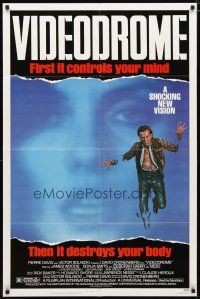 2c935 VIDEODROME 1sh '83 David Cronenberg, James Woods, Debbie Harry, sci-fi!