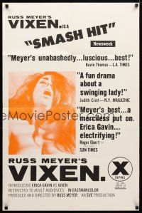 2c945 VIXEN reviews 1sh '68 classic Russ Meyer, sexy naked Erica Gavin!