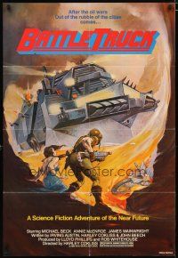 2c953 WARLORDS OF THE 21ST CENTURY 1sh '82 Battle Truck, cool apocalypse action art!