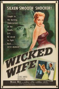 2c975 WICKED WIFE 1sh '55 Grand National Night, Moira Lister, super sexy English bad girl!