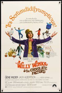 2c982 WILLY WONKA & THE CHOCOLATE FACTORY 1sh '71 Gene Wilder, it's scrumdidilyumptious!