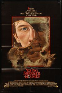 2c993 YOUNG SHERLOCK HOLMES 1sh '85 Steven Spielberg, Nicholas Rowe, really cool detective art!