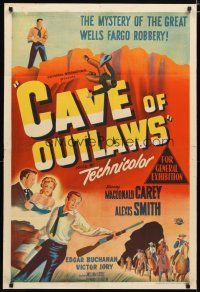2d146 CAVE OF OUTLAWS Aust 1sh '51 Macdonald Carey, sexy Alexis Smith, William Castle western!