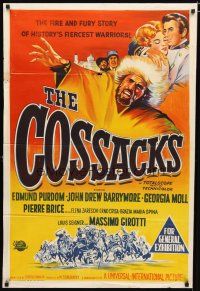 2d151 COSSACKS Aust 1sh '60 I Cosacchi, John Drew Barrymore, Edmund Purdom, stone litho!