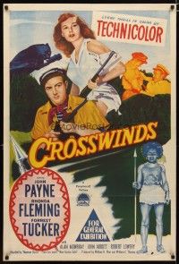 2d153 CROSSWINDS Aust 1sh '51 John Payne & Rhonda Fleming are hunting for South Sea gold!