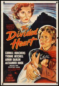 2d158 DIVIDED HEART Aust 1sh '55 stone litho of Cornell Borchers, who gives up her child in WWII!