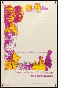 2d162 EMIGRANTS Aust 1sh '71 different art of Liv Ullmann & Max Von Sydow, directed by Jan Treoll