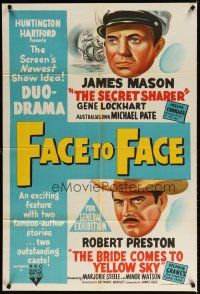 2d163 FACE TO FACE Aust 1sh '52 double-bill of Secret Sharer & Bride Comes to Yellow Sky!