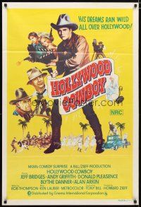 2d173 HEARTS OF THE WEST Aust 1sh '75 different art of Hollywood Cowboy Jeff Bridges!