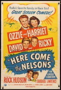 2d174 HERE COME THE NELSONS Aust 1sh '51 Ozzie, Harriet, Ricky, David & Rock Hudson too!
