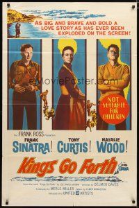 2d192 KINGS GO FORTH Aust 1sh '58 full-length portraits of Frank Sinatra, Tony Curtis & Natalie Wood