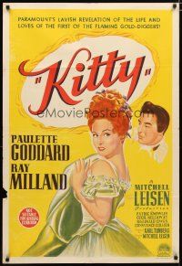 2d194 KITTY Aust 1sh '46 art of pretty Paulette Goddard & Ray Milland in historical England!