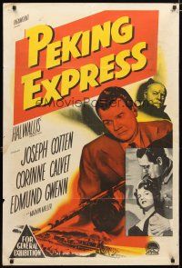 2d212 PEKING EXPRESS Aust 1sh '51 Joseph Cotten in China, directed by William Dieterle!