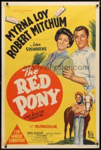 2d228 RED PONY Aust 1sh '49 Robert Mitchum is Myrna Loy's ranch hand, written by John Steinbeck!