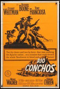 2d231 RIO CONCHOS Aust 1sh '64 cool art of cowboys Richard Boone, Stuart Whitman & Tony Franciosa!