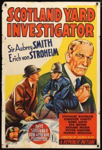 2d240 SCOTLAND YARD INVESTIGATOR Aust 1sh '45 Erich Von Stroheim, Sir Aubrey Smith, mystery!