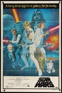 2d257 STAR WARS Aust 1sh '77 George Lucas classic sci-fi epic, great art by Tom Chantrell!