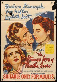 2d259 STRANGE LOVE OF MARTHA IVERS Aust 1sh '46 Barbara Stanwyck, Van Heflin, Lizabeth Scott