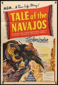 2d264 TALE OF THE NAVAJOS Aust 1sh '48 art of cowboy & Native American fighting huge eagle!