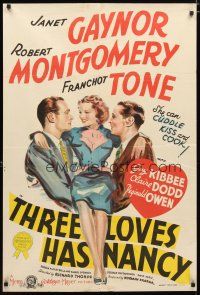 2d276 THREE LOVES HAS NANCY Aust 1sh '38 Janet Gaynor between Robert Montgomery & Franchot Tone