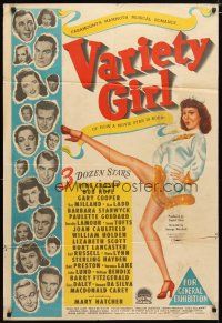 2d295 VARIETY GIRL Aust 1sh '47 36 Paramount stars including Ladd, Stanwyck, Lancaster & Lamour!