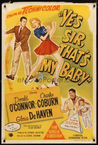 2d310 YES SIR THAT'S MY BABY Aust 1sh '49 Donald O'Connor, Charles Coburn, De Haven, football!