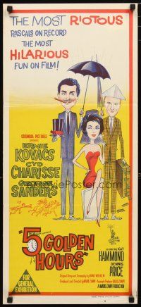 2d324 5 GOLDEN HOURS Aust daybill '61 wacky art of Ernie Kovacs, Cyd Charisse & George Sanders!