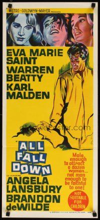 2d335 ALL FALL DOWN Aust daybill '62 Warren Beatty, Eva Marie Saint, Karl Malden, Frankenheimer