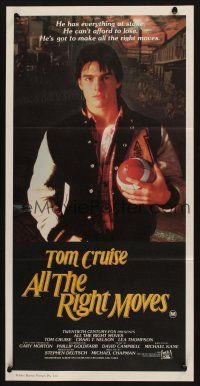2d336 ALL THE RIGHT MOVES Aust daybill '83 close up of high school football player Tom Cruise!