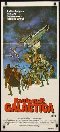 2d355 BATTLESTAR GALACTICA Aust daybill '78 great sci-fi art by Robert Tanenbaum!