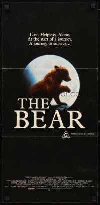 2d356 BEAR Aust daybill '89 Jean-Jacques Annaud's L'Ours, cool bear image!