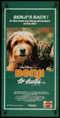 2d362 BENJI THE HUNTED Aust daybill '87 great close up of Disney Border Terrier & cute cougar cub!