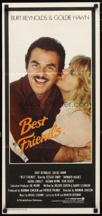 2d363 BEST FRIENDS Aust daybill '82 great close up of Goldie Hawn biting Burt Reynolds' ear!