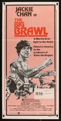 2d369 BIG BRAWL Aust daybill '80 early Jackie Chan, a martial arts fight to the finish!