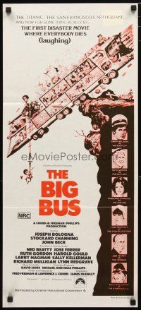 2d370 BIG BUS Aust daybill R70s Jack Davis art, first disaster movie where everyone dies laughing!