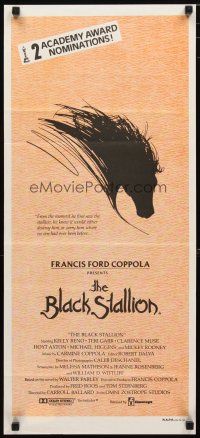 2d382 BLACK STALLION Aust daybill '79 Kelly Reno, Teri Garr, Carroll Ballard, great horse art!