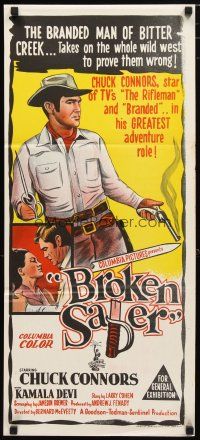 2d407 BROKEN SABER Aust daybill '66 TV's Rifleman Chuck Connors in his greatest adventure!