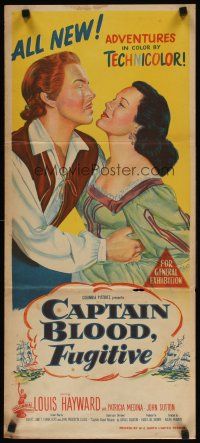 2d422 CAPTAIN PIRATE Aust daybill '53 Louis Hayward, Patricia Medina, Captain Blood, Fugitive!