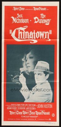 2d435 CHINATOWN Aust daybill R70s art of Jack Nicholson & Faye Dunaway, Roman Polanski classic!
