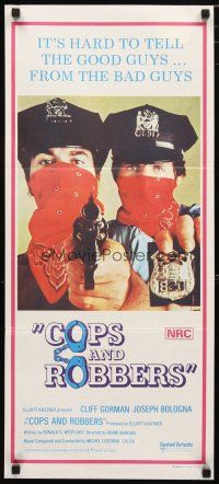 2d456 COPS & ROBBERS Aust daybill '73 close up of bad policemen Cliff Gorman & Joe Bologna!