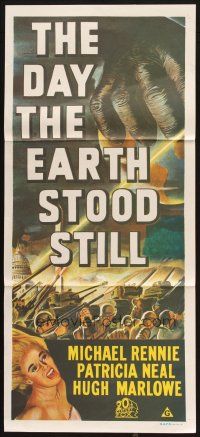 2d473 DAY THE EARTH STOOD STILL Aust daybill R70s Robert Wise, art of giant hand & Patricia Neal!