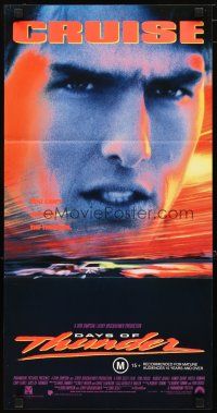 2d475 DAYS OF THUNDER Aust daybill '90 close image of angry NASCAR race car driver Tom Cruise!