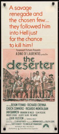 2d481 DESERTER Aust daybill '71 Richard Crenna, Chuck Connors, Montalban, spaghetti western!