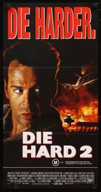 2d485 DIE HARD 2 Aust daybill '90 tough guy Bruce Willis is in the wrong place at the right time!
