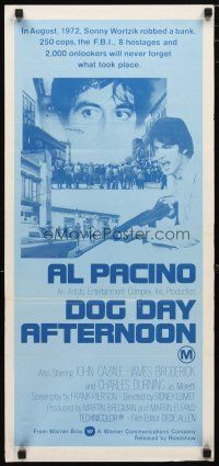 2d490 DOG DAY AFTERNOON Aust daybill '75 Al Pacino, Sidney Lumet bank robbery crime classic!