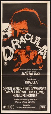 2d491 DRACULA Aust daybill '73 art of vampire Jack Palance reaching out to get you!