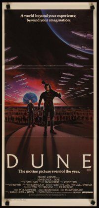 2d497 DUNE Aust daybill 84 David Lynch sci-fi epic, cool art of Kyle MacLachlan!